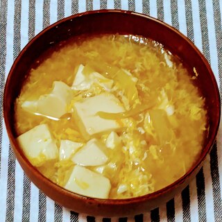 豆腐と玉子の中華スープ